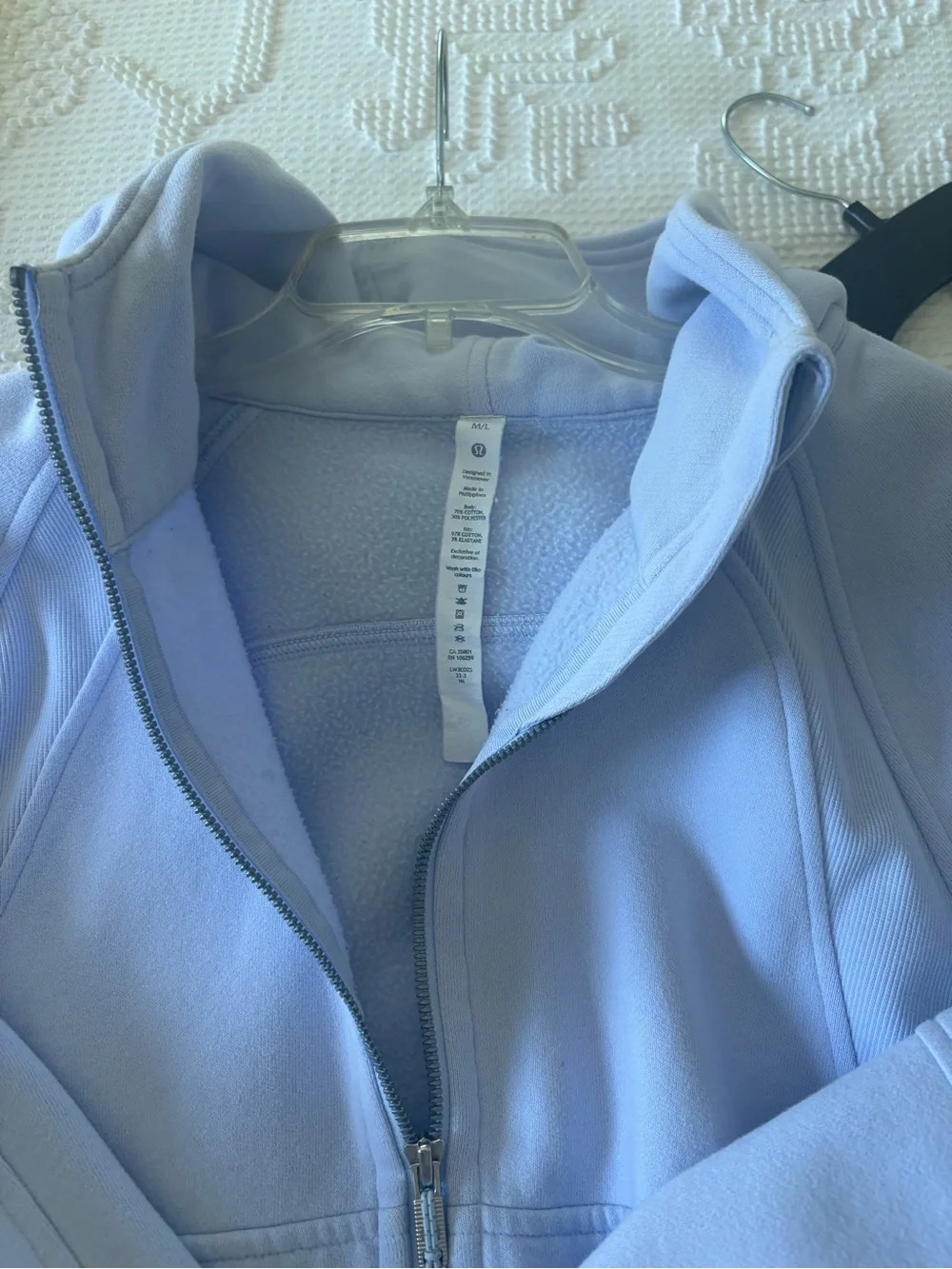 Light Lavender Scuba Zip-Up Hoodie